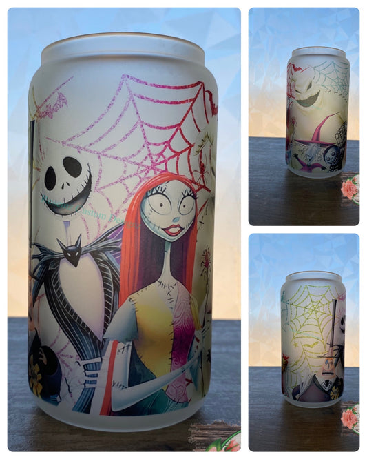 Nightmare, Christmas, Jack, sally, oogie, glass cup, beer can, coke can, coffee cup