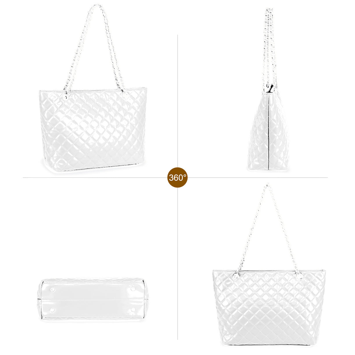 Montana West Quilted Carry-All Tote - White