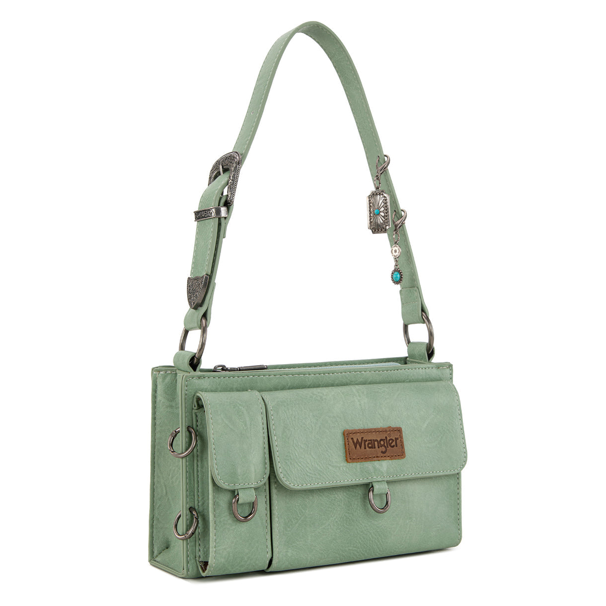 Wrangler Buckle Charm Small Shoulder Bag - Green