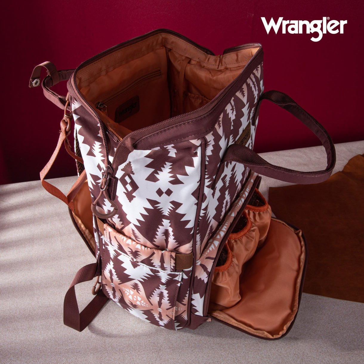 Wrangler Aztec Printed Callie Backpack - Brown