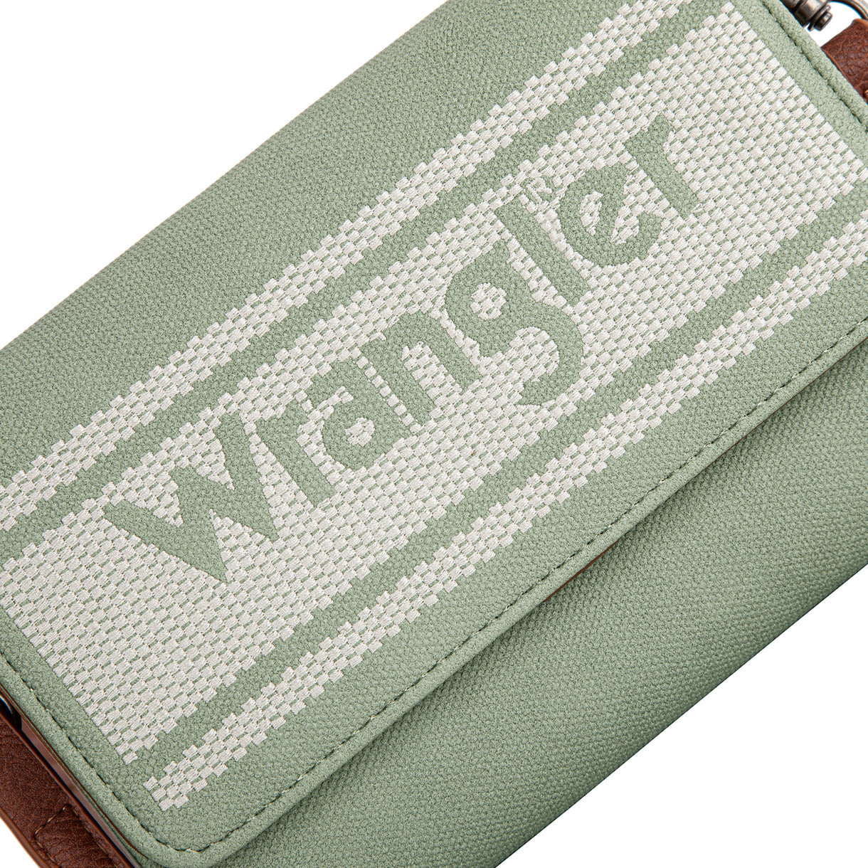 Wrangler Logo Waxed Canvas Wallet/Crossbody - Light Green