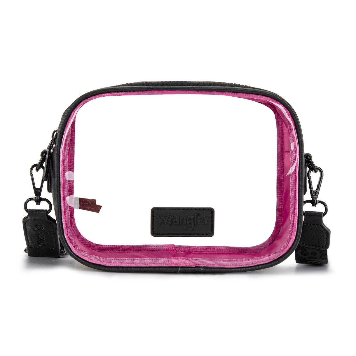 Wrangler Clear Crossbody Bag/Stadium Bag - Hot Pink - Black