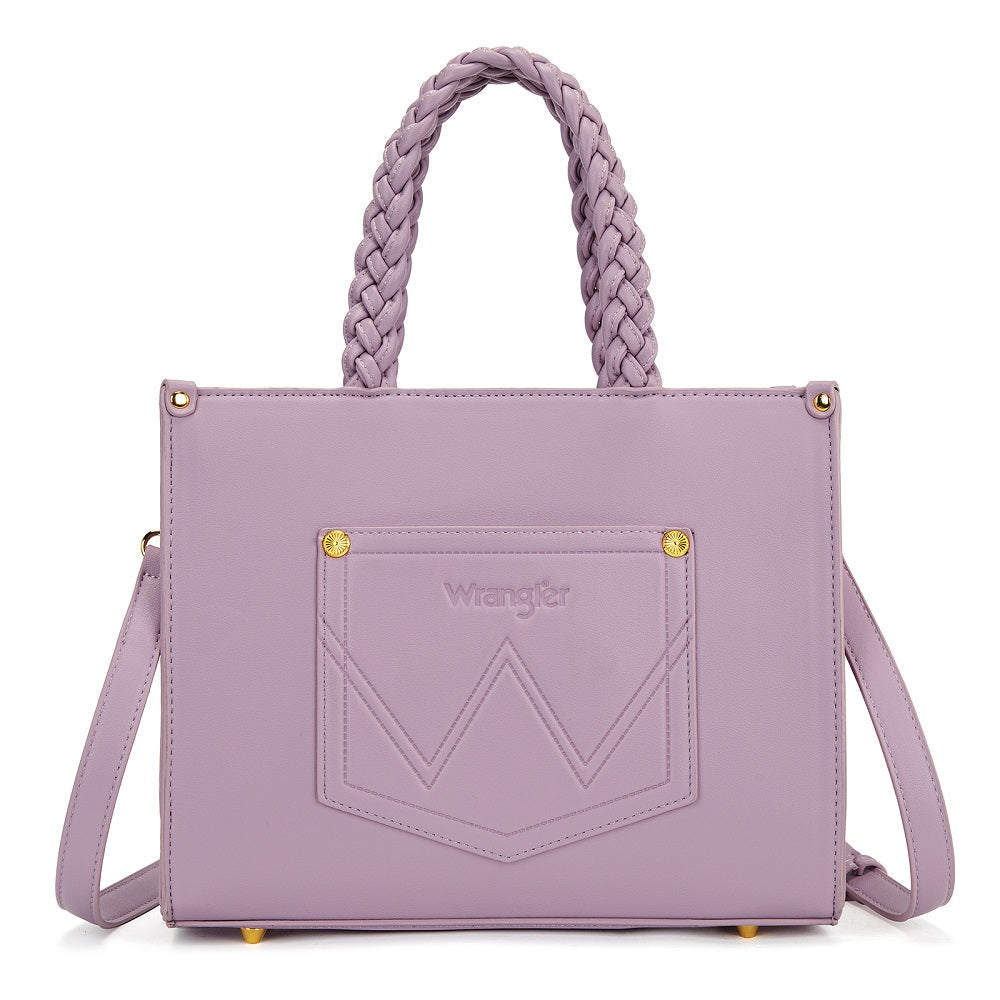 Wrangler Floral Print Braided Tote Bag - Light Purple