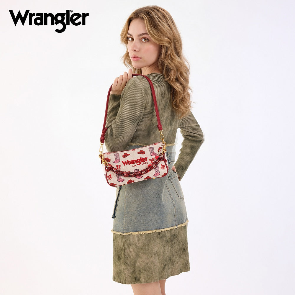 Wrangler Western Print Cowgirl Shoulder Bag - Red