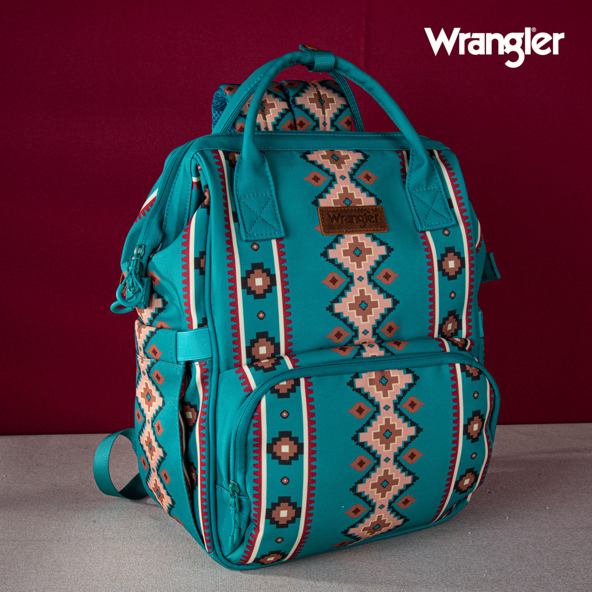 Wrangler Aztec Printed Callie Backpack - Teal
