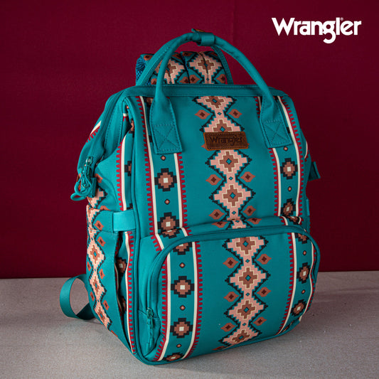 Wrangler Aztec Printed Callie Backpack - Teal