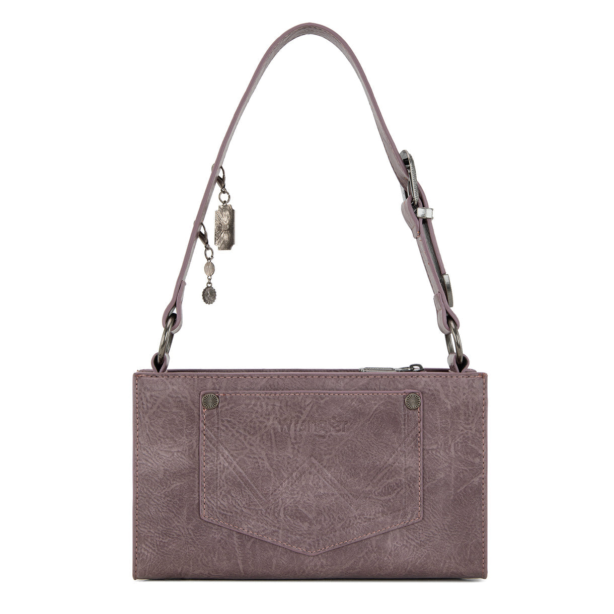 Wrangler Buckle Charm Small Shoulder Bag - Purple