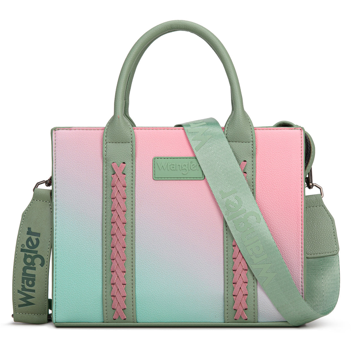 Wrangler Ombre Western Tote/Crossbody - Green - Pink