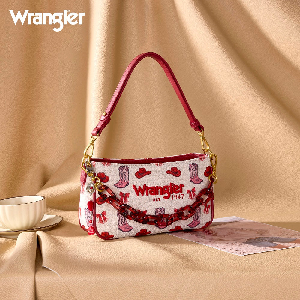 Wrangler Western Print Cowgirl Shoulder Bag - Red