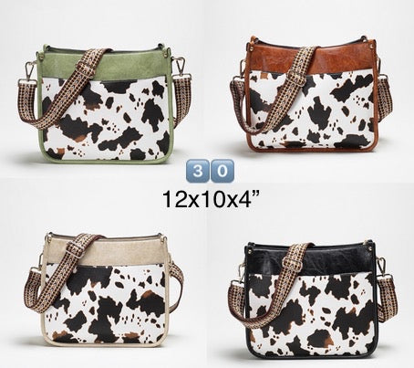 Cow Print Hand bag. Western purse.