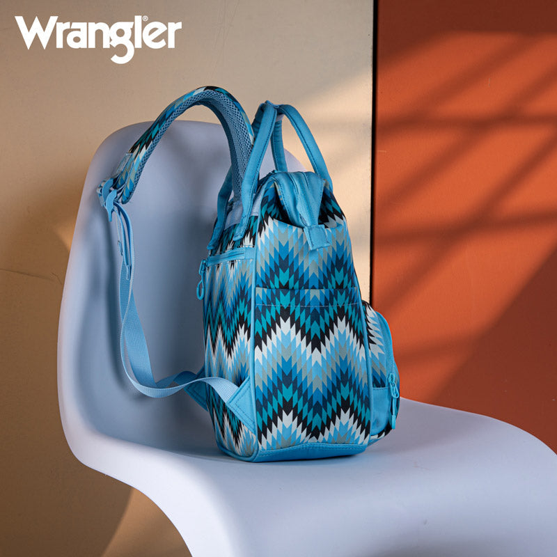 Wrangler Aztec Printed Callie Backpack - Blue