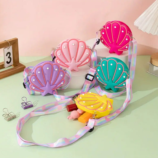 Children's Cute Shell Silicone Shoulder Coin Purse