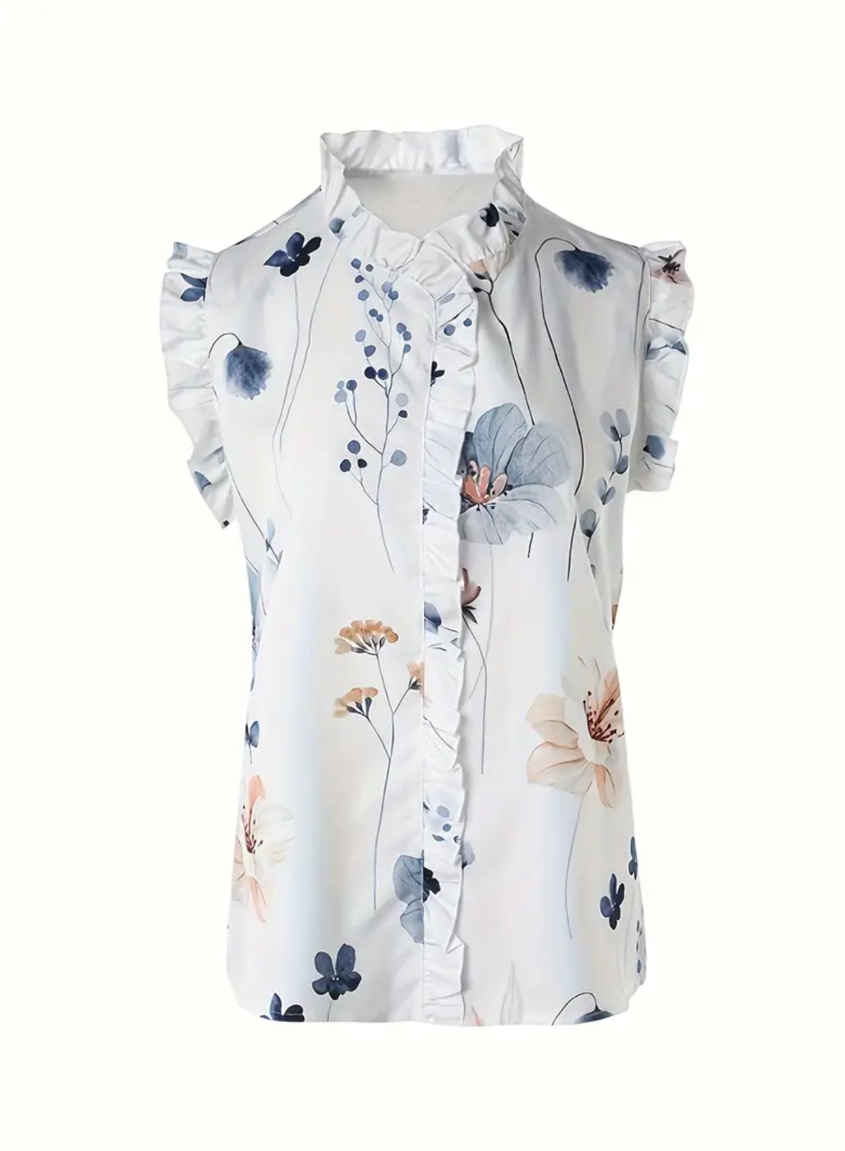 Women's Floral Ruffle Sleeve Summer Blouse