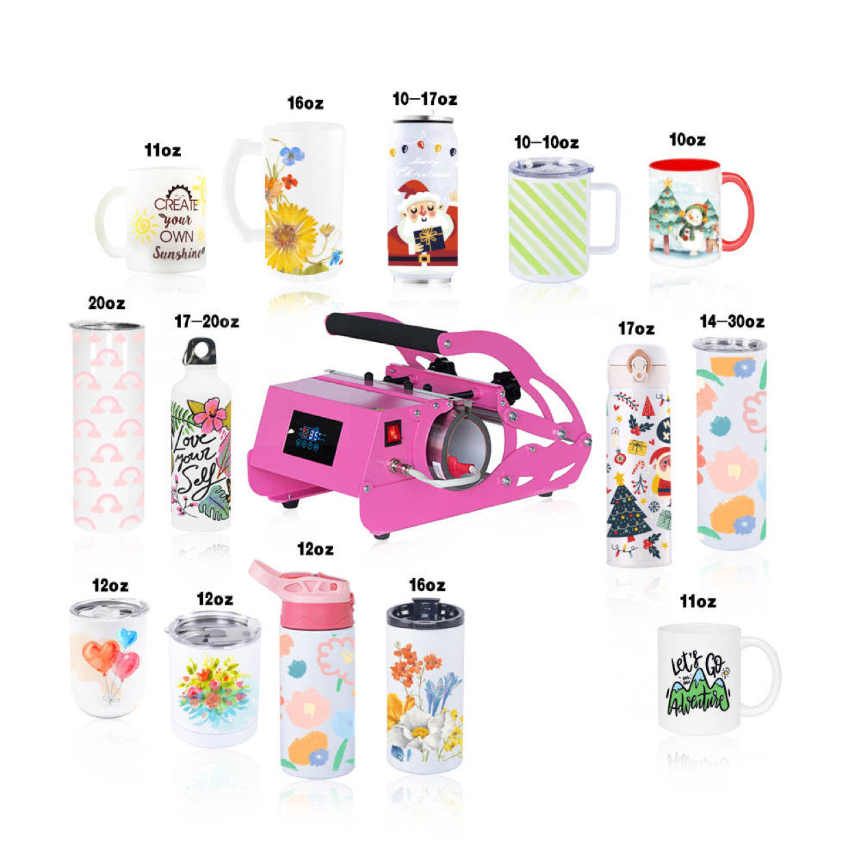 Tumbler heat Press for 10oz-30oz sublimation cups