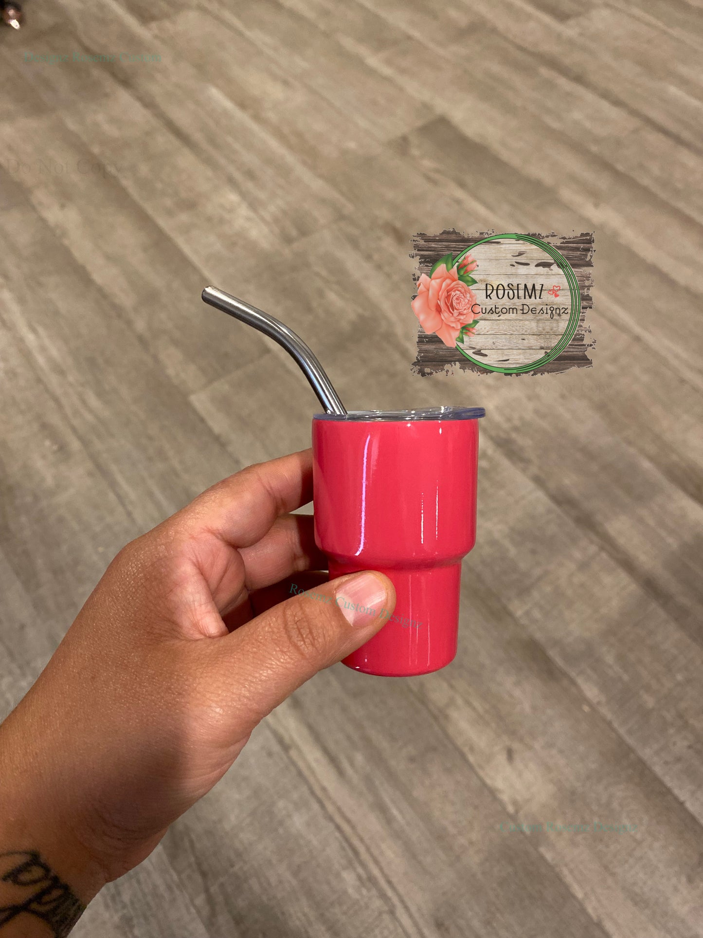 2oz Mini Tumbler Shot Glass with lid and straw RTS