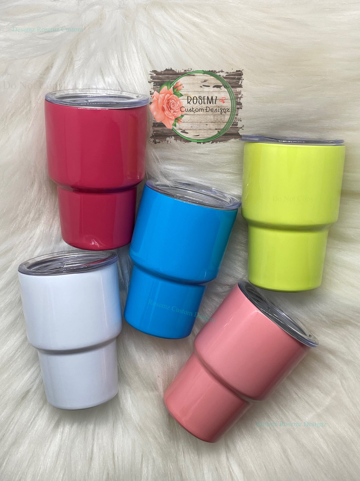 2oz Mini Tumbler Shot Glass with lid and straw RTS