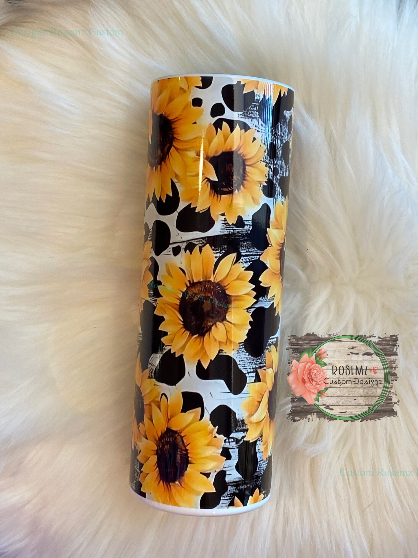 Sunflower CowPrint Tumbler